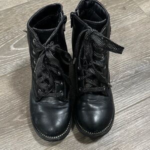 Kohl's Black Combat Boots with Lace-Up Design